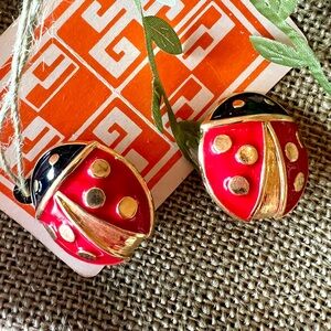 Vintage Avon Lady Bug 🐞 Vintage Clip Ons Earrings Fairycore Whimsical Festival